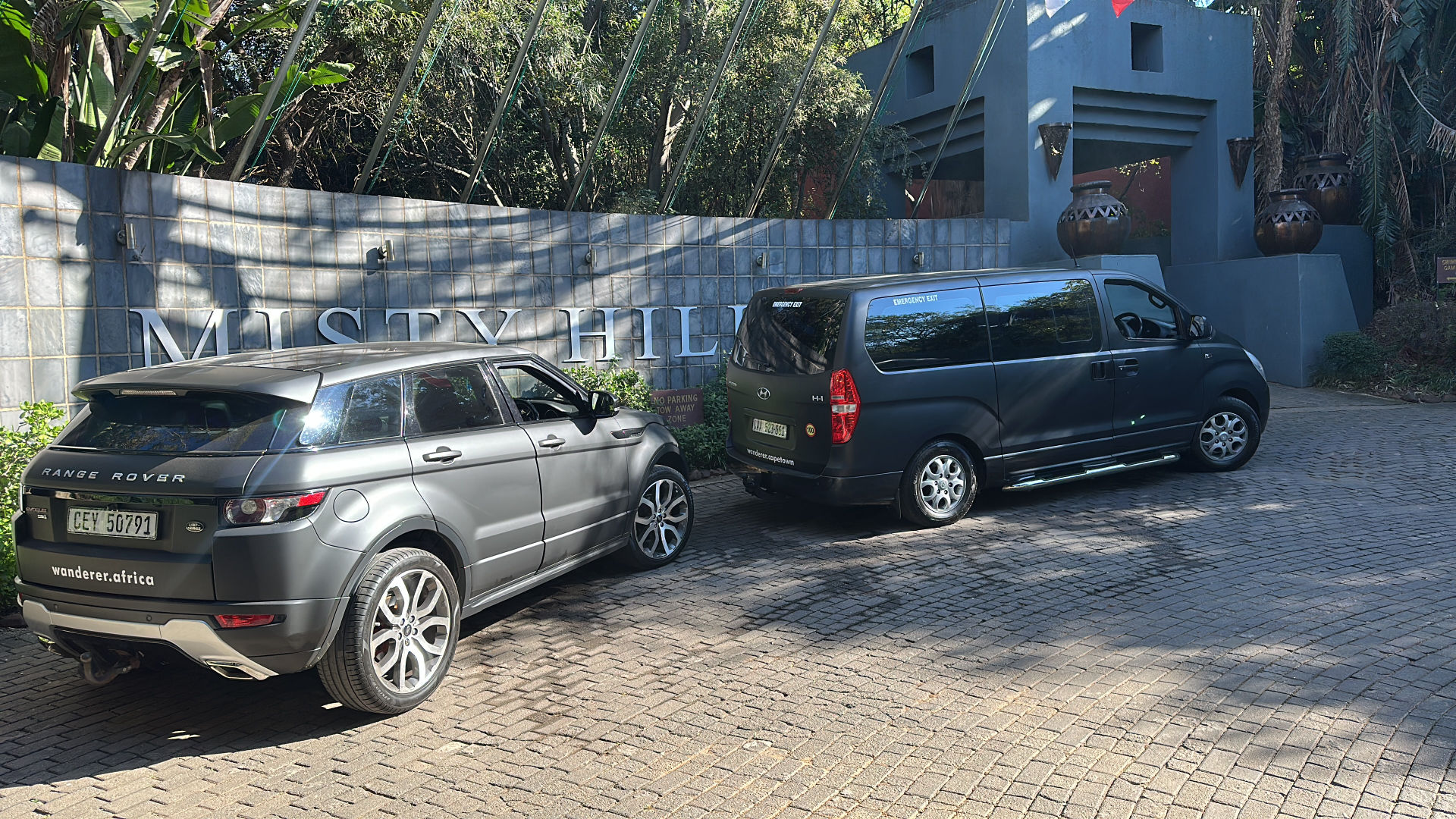Wide view of Wanderer Hyundai van at Misty Hills