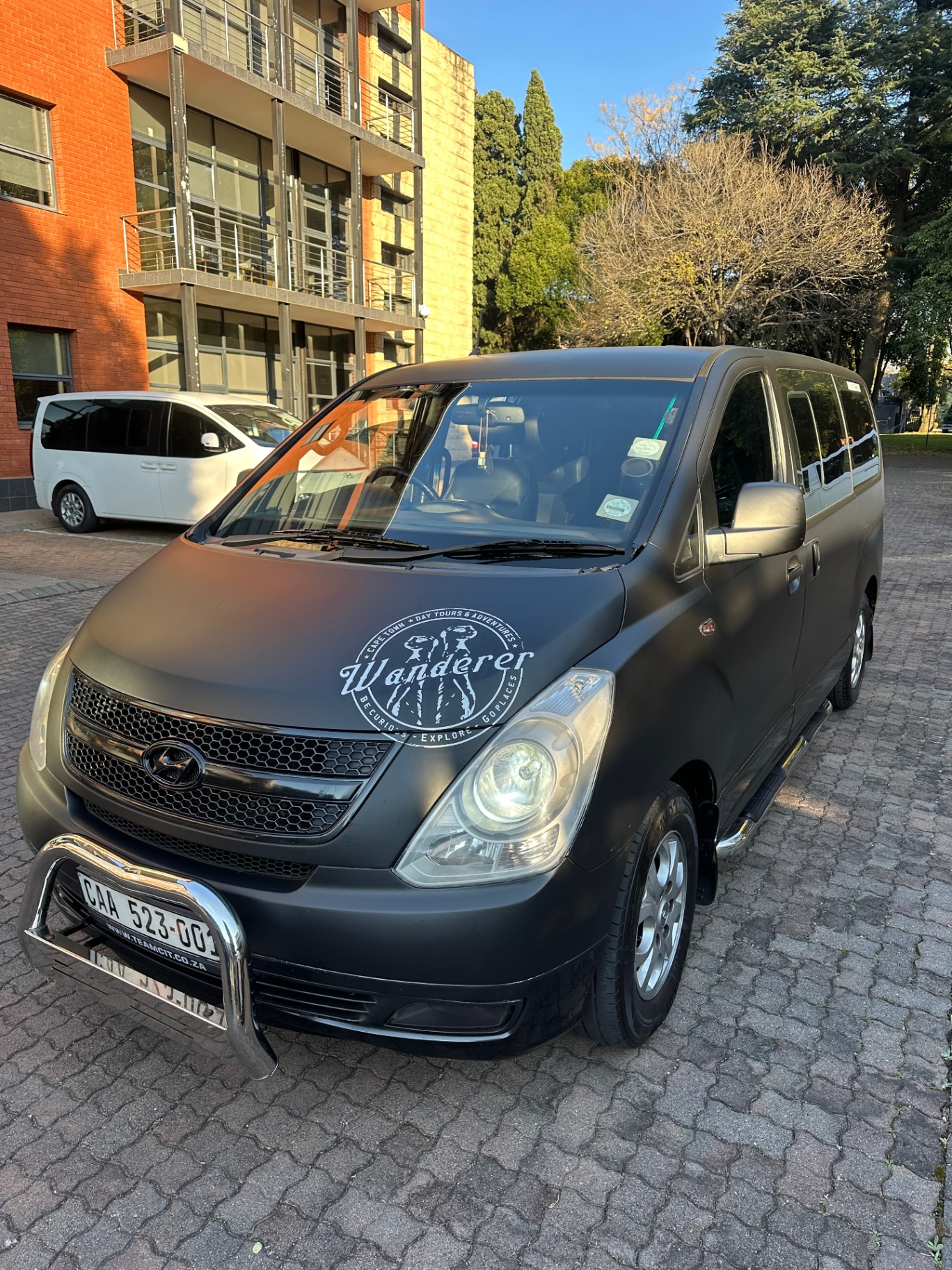 Wanderer branded Hyundai van in the city